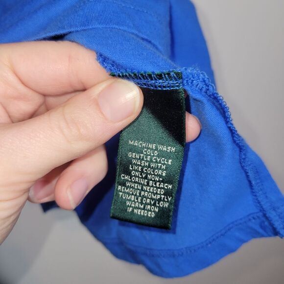 Lauren Ralph Lauren Blue Peasant Top 1X - Picture 5 of 11